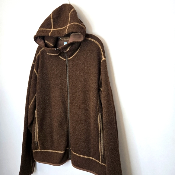 Kuhl Alfpaca Fleece Hoodie Zip Up Jacket XXL Plus Size Brown Gorpcore Outdoor - Picture 2 of 7